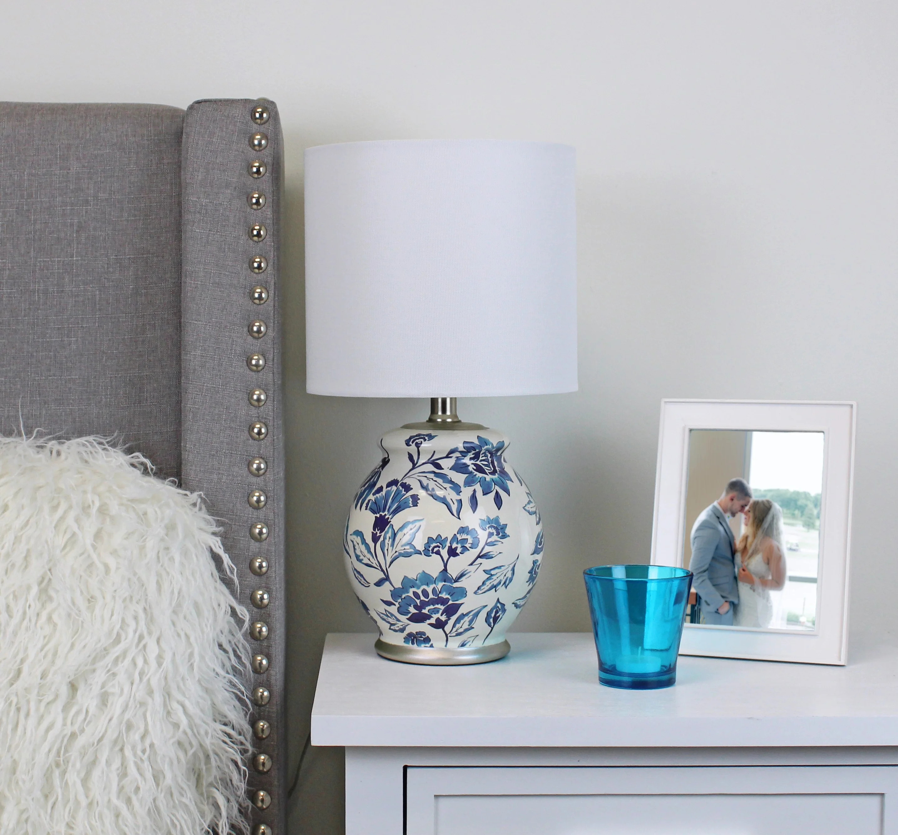 Better Homes & Gardens Floral Ceramic Lamp with Shade, 17" | Walmart (US)