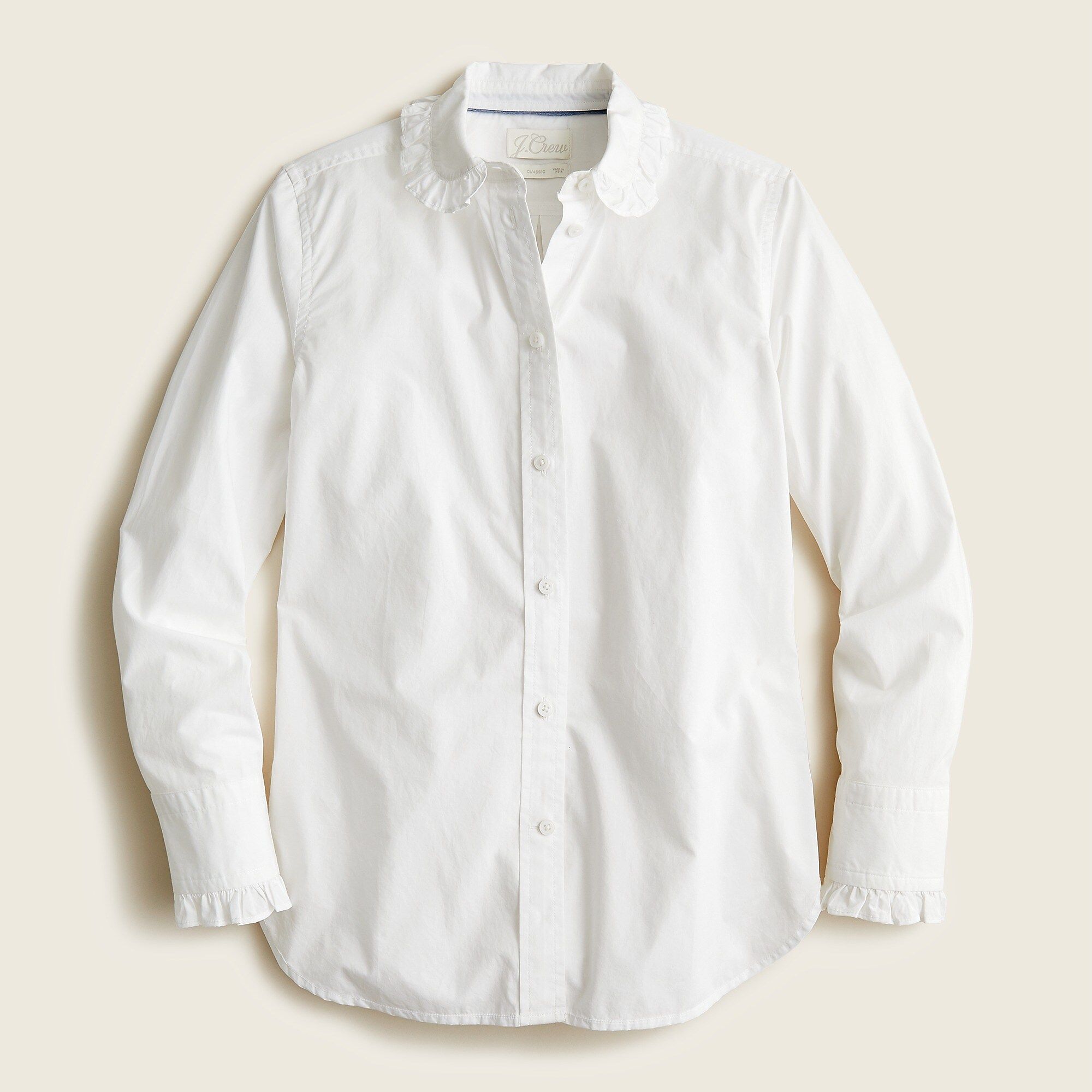 Classic-fit ruffle-collar shirt | J.Crew US