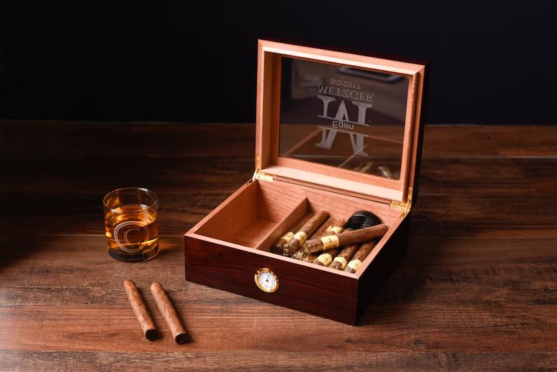 Cigar Humidor Gift Set Personalized Cigar Box Custom Wood | Etsy | Etsy (US)