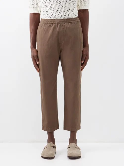 Barena Venezia - Cropped Cotton-blend Track Pants - Mens - Brown | Matches (US)