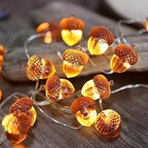 Thanksgiving Decorations Fall Lights Acorn String Lights Forest Décor Fairy Decorative Lights 30 LED | Amazon (US)