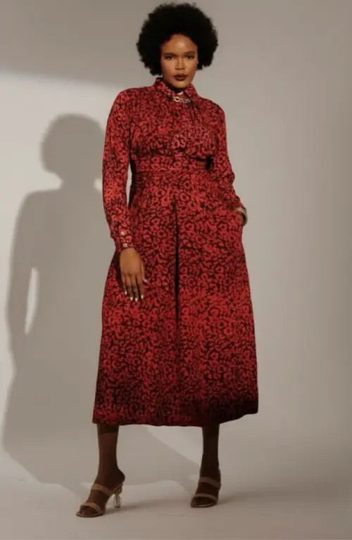 Elisamama Isla Dress in Deep Red at Nordstrom, Size Large | Nordstrom