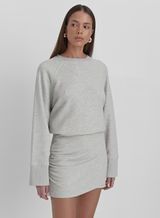 Grey Marl Wrap Front Mini Skirt - Catherine | 4th & Reckless