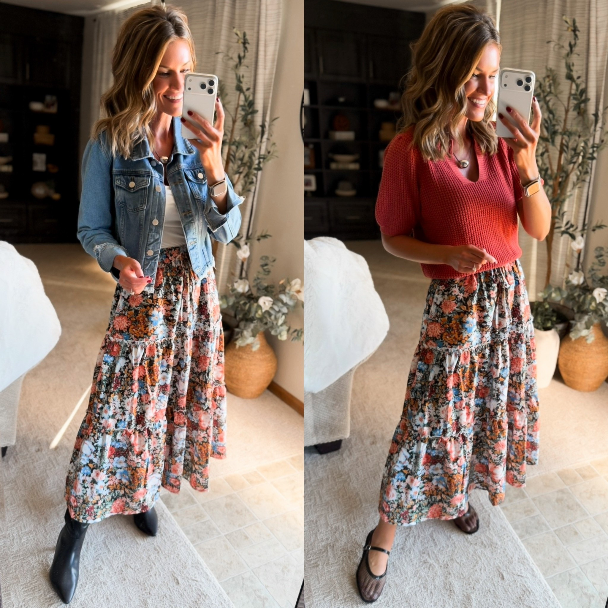 Two ways to style this colorful maxi skirt from Amazon. So pretty for Fall 
Jacket/ small
Sweater/ small
Skirt/ medium

#LTKSeasonal #LTKOver40
