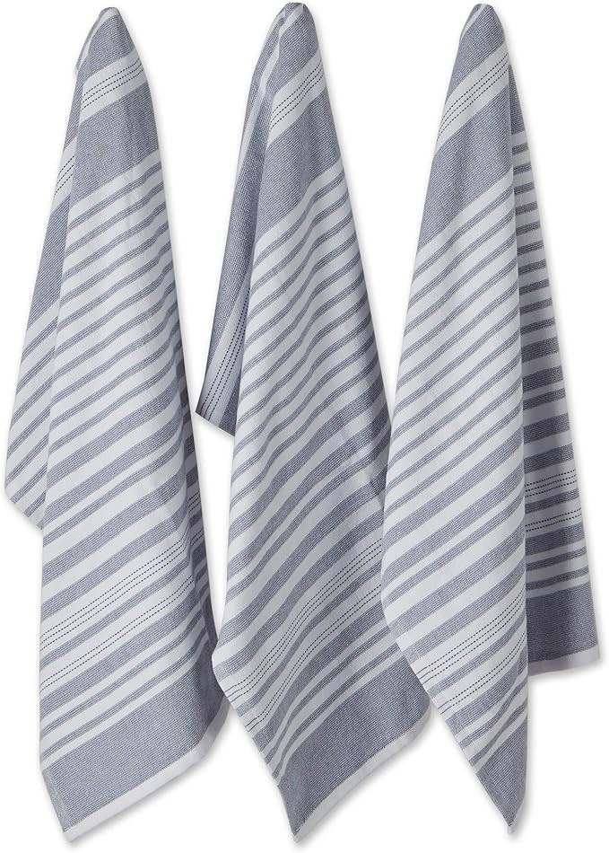 DII French Terry Collection Kitchen Dishtowel Set, 18x28, French Blue Stripe, 3 Piece | Amazon (US)