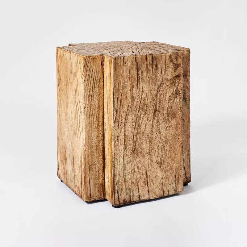 Indoor/Outdoor Faux Concrete Stump Accent Table Brown - Threshold™ designed with Studio McGee | Target