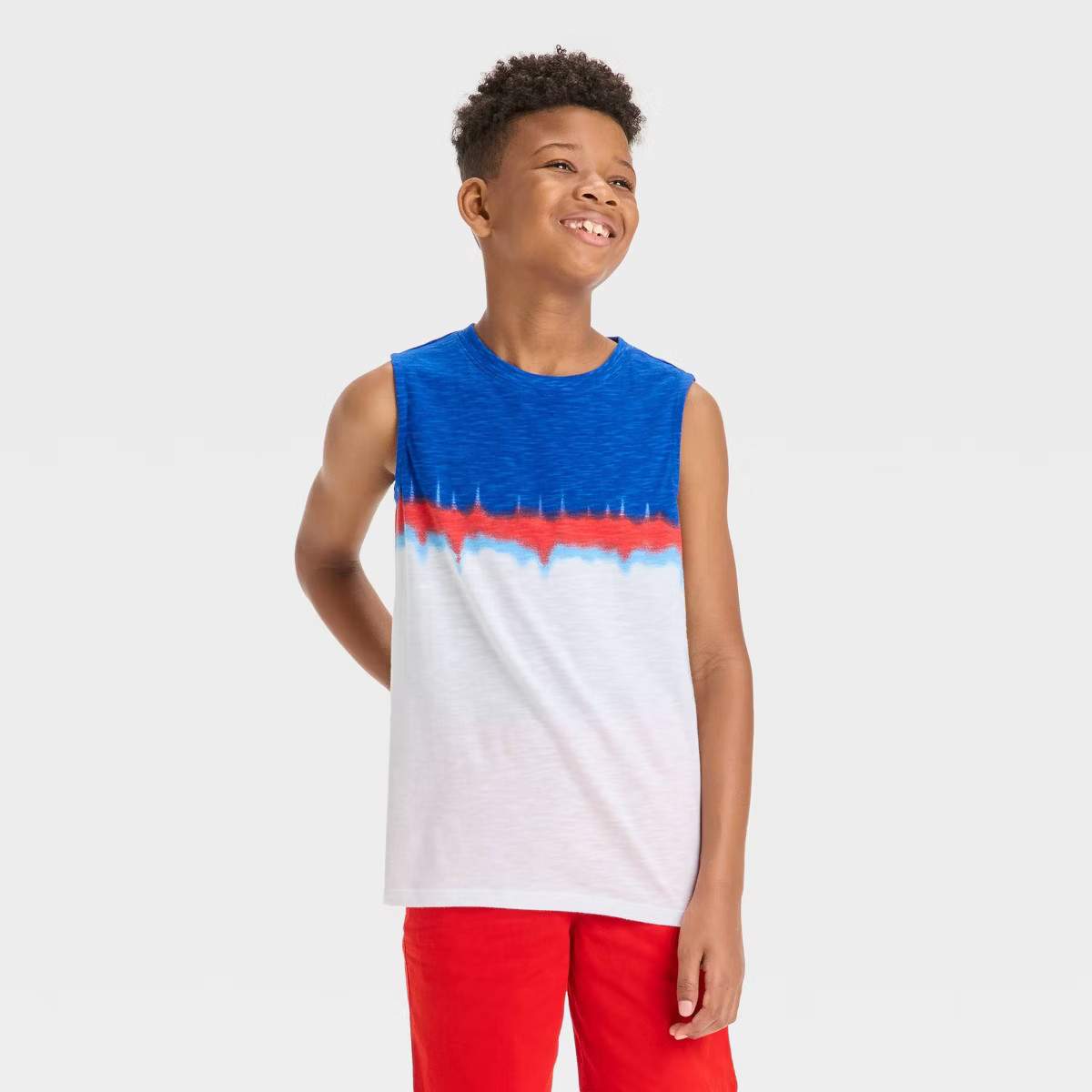 Boys' 4th of July Tie-Dye Tank Top - Cat & Jack™ White | Target