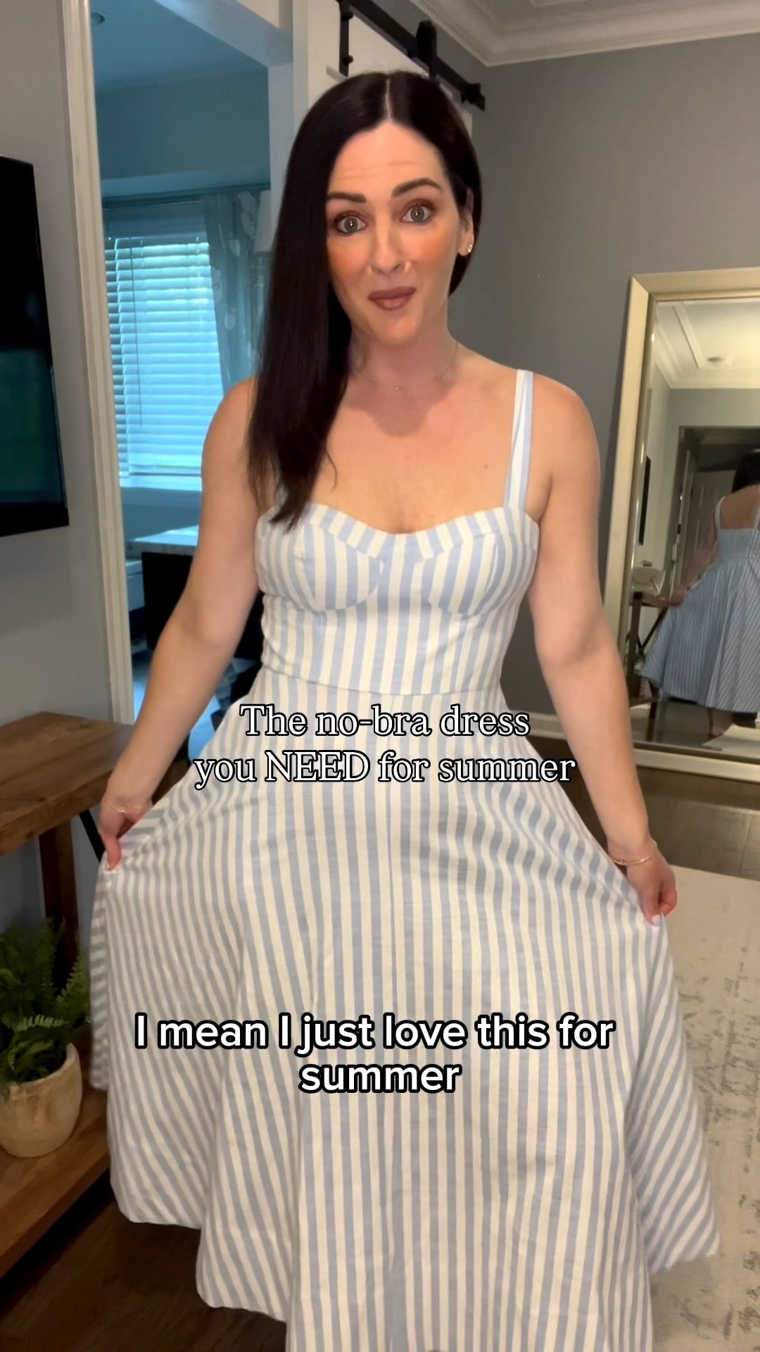 Obsessed with this blue and white striped midi dress! ✨ The built-in cups mean no bra needed — just throw it on and you’re instantly put together. The perfect breezy summer dress that feels as good as it looks. I love the versatile midi length because it pairs effortlessly with sandals for daytime or heels for date night and everything in between. Your new go-to warm weather outfit! I’m wearing a size Small

@ASTR the Label 
#StripedDress #MidiDress #SummerDress #BraFreeDress #EasyOutfit #SummerStyle #ThrowOnAndGo #LTKStyle #LTKSummer #LTKFinds #VacationOutfit #VersatileStyle #CasualChic #SummerFashion

#LTKWorkwear #LTKTravel #LTKPetite