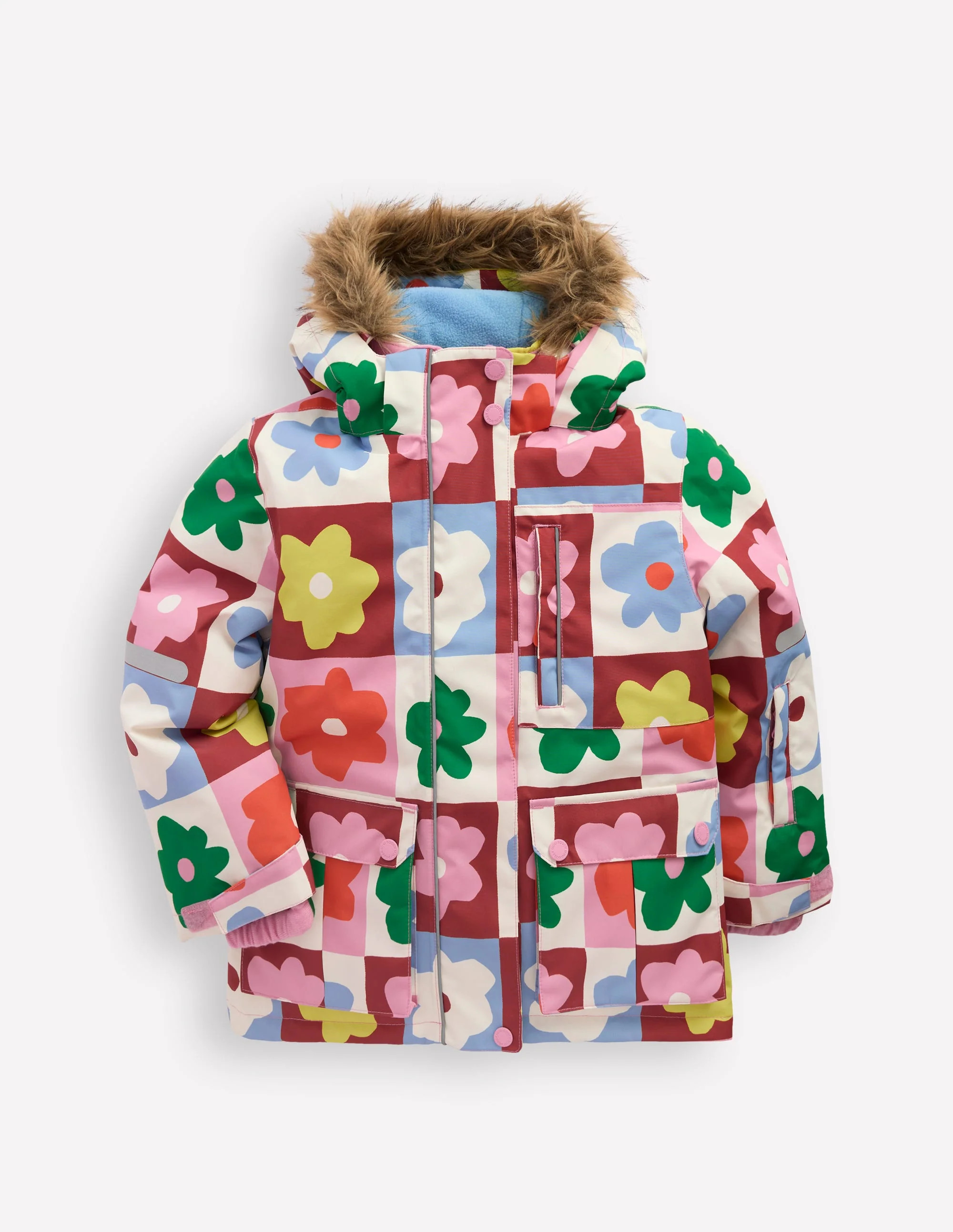 All-weather Waterproof Coat-Multi Flower Check | Boden (US)