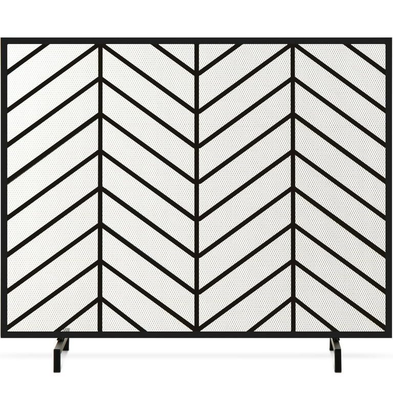 Best Choice Products 38x31in Single Panel Handcrafted Iron Chevron Fireplace Screen w/ Distressed... | Walmart (US)