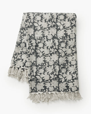 Handloomed Block Print Throw Gray | McGee & Co. (US)