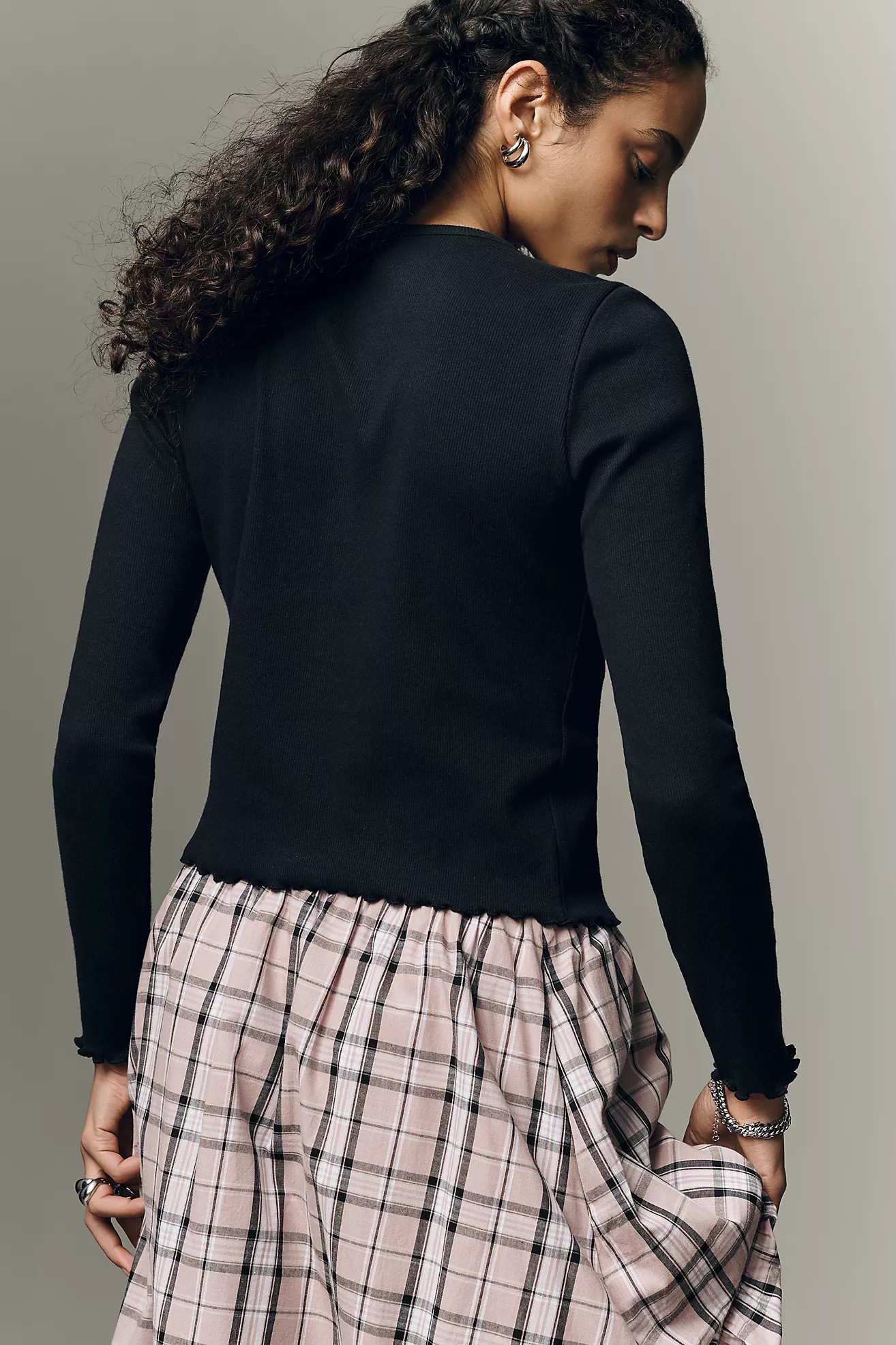 Pilcro Long-Sleeve Ruffle-Hem Cardigan Sweater | Anthropologie (US)