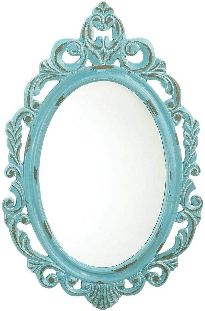 Accent Plus Distressed Baby Blue Wall Mirror 15.5x23.5x0.5 | Amazon (US)