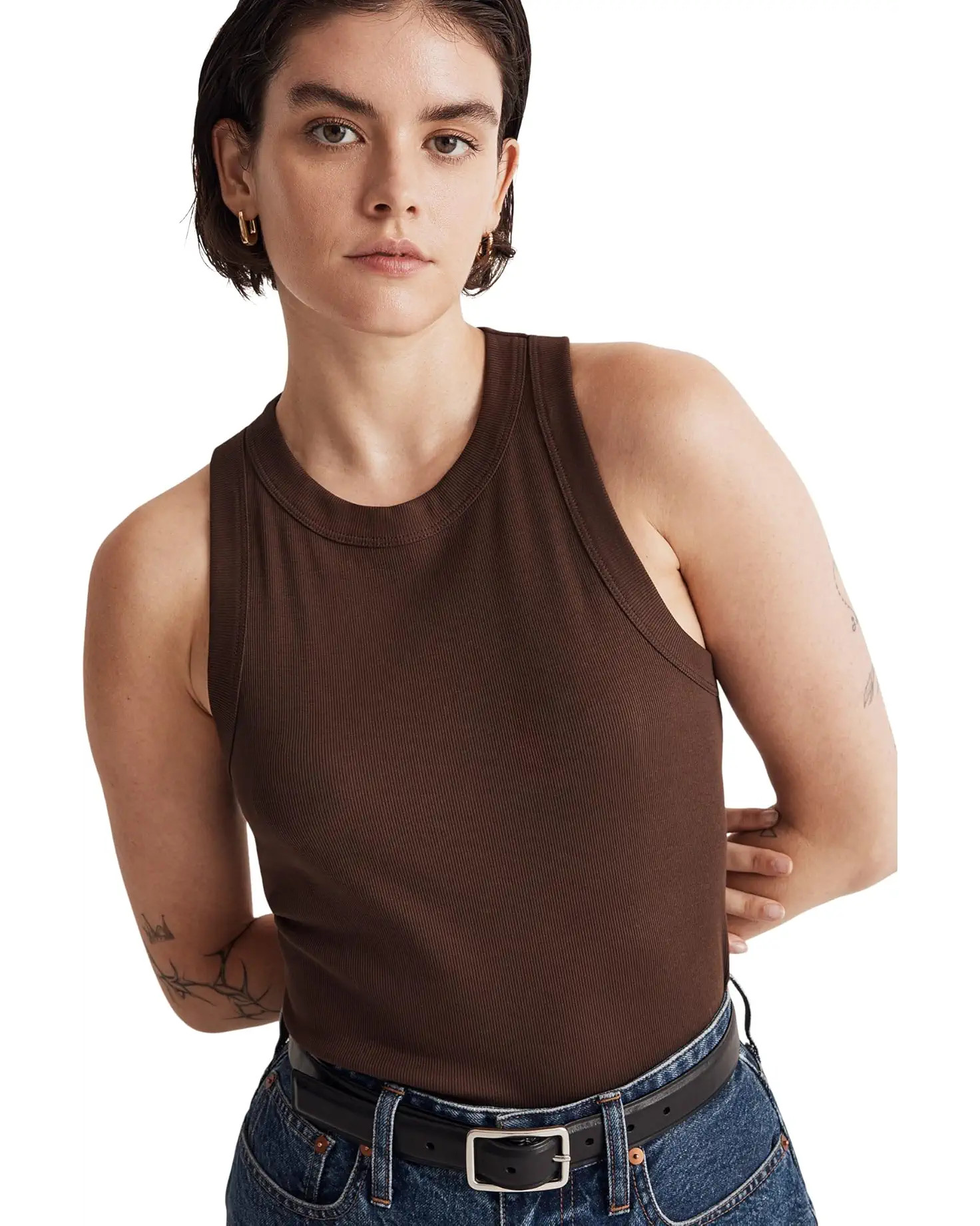 Madewell Brightside Rib Cutaway Tank | Zappos