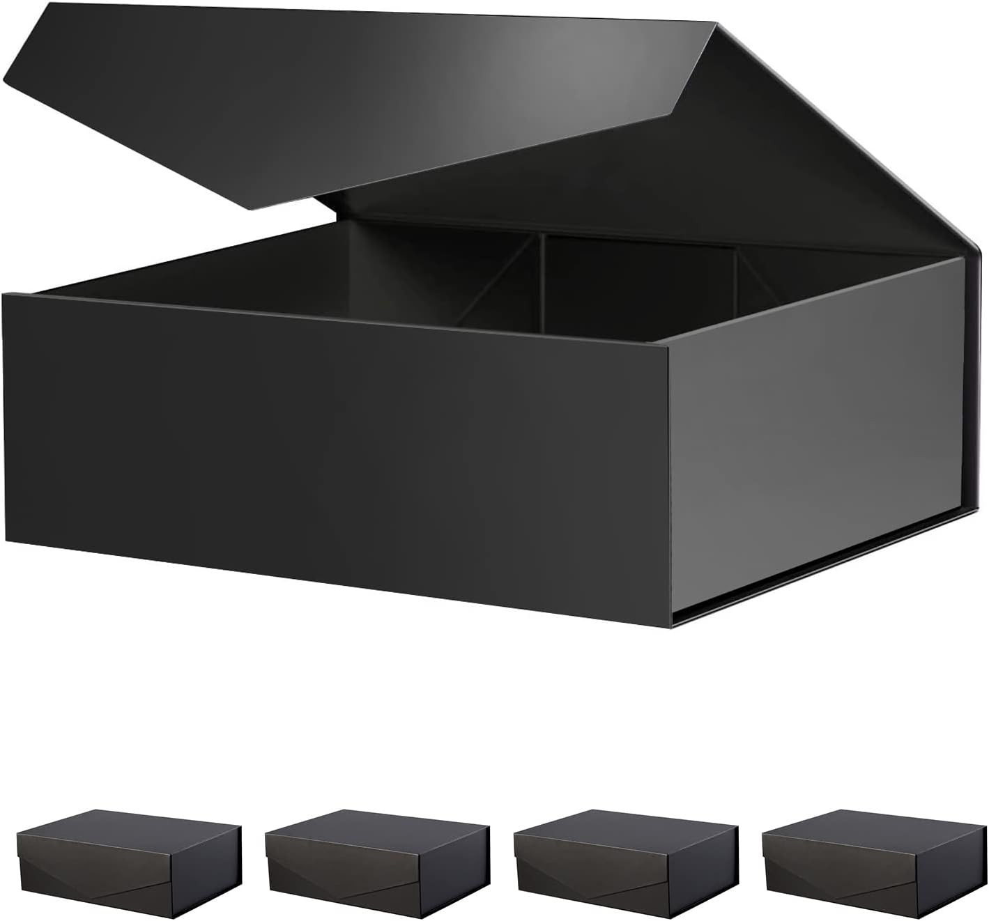 BLK&WH 5 Gift Boxes 11.5x8.1x3.8 Inches, Black Gift Boxes with Lids, Large Gift Boxes, Magnetic G... | Amazon (US)