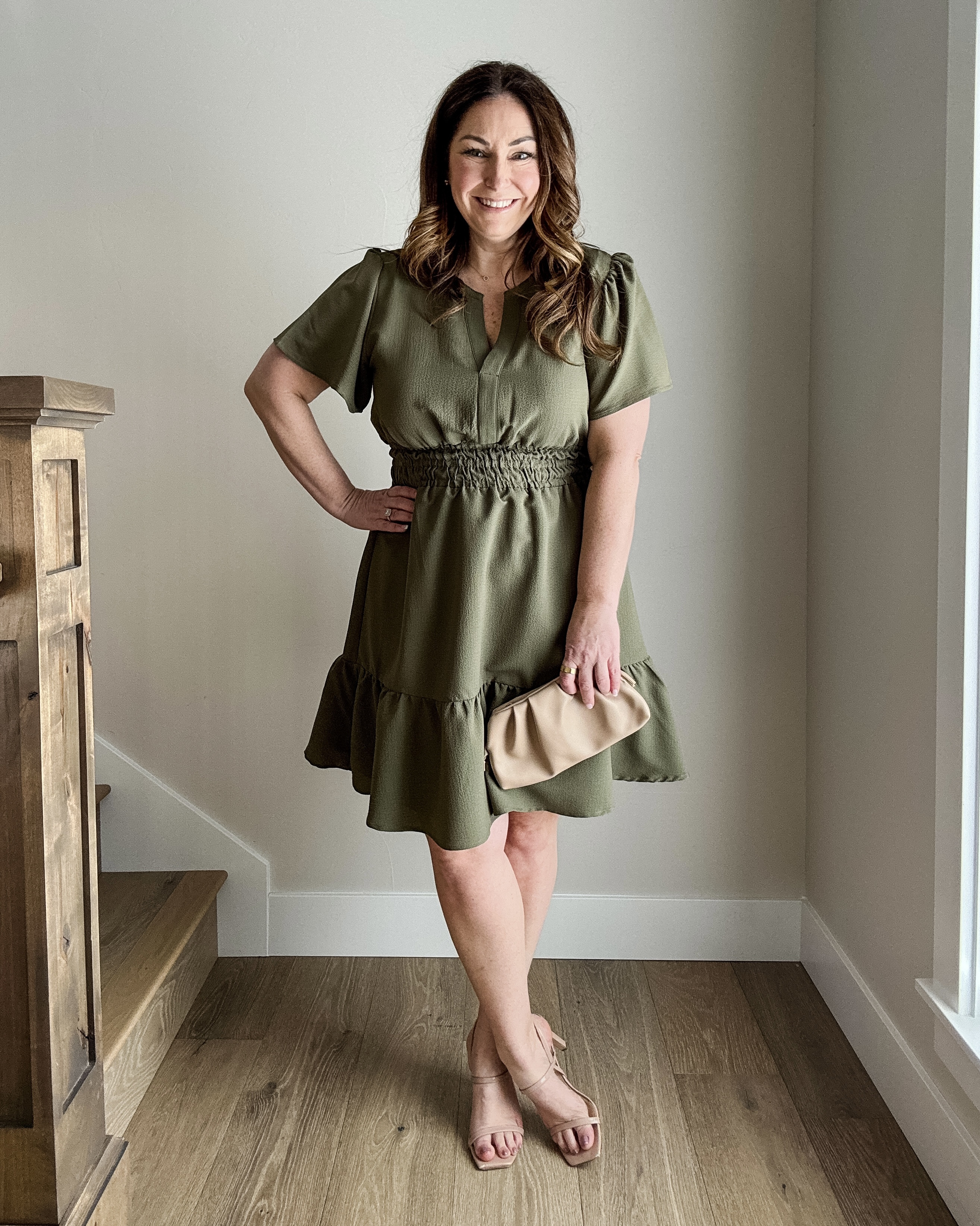 Olive green dress featuring smocked waist and tiered skirt // wearing size L // #SummerDress #EventReady 

 

#LTKSeasonal #LTKMidsize #LTKFindsUnder50