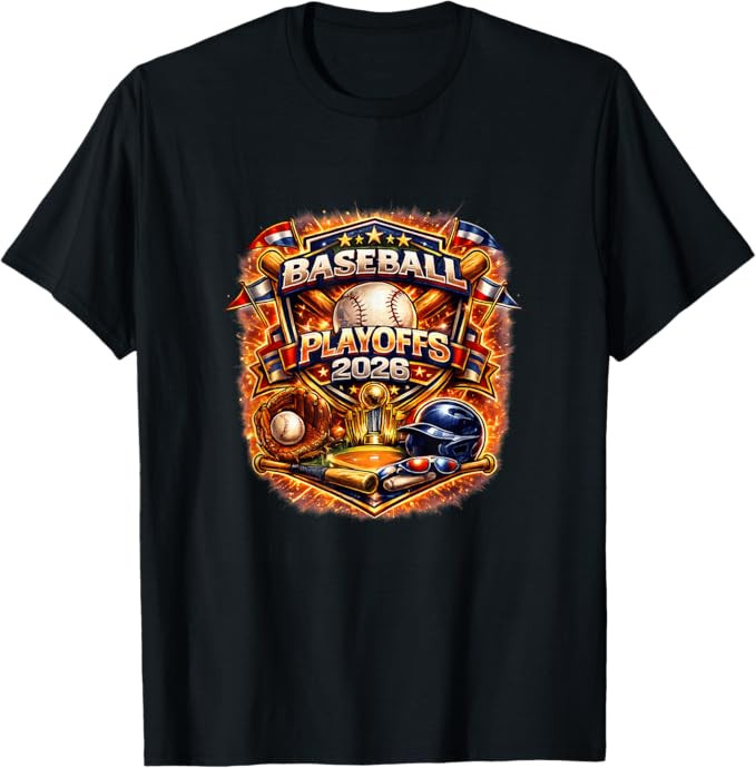 Baseball Playoffs 2026 Graphic Vintage Style Design T-Shirt | Amazon (US)
