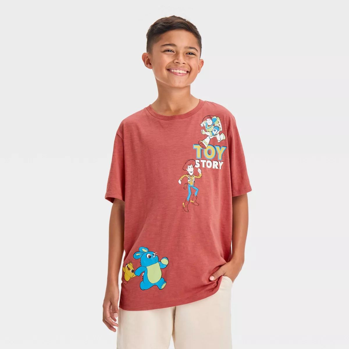 Boys' Disney Toy Story Short Sleeve Graphic T-Shirt - Red | Target