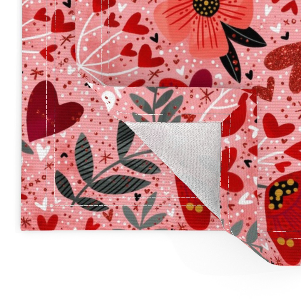 Placemat in Hearts n Flowers | Spoonflower