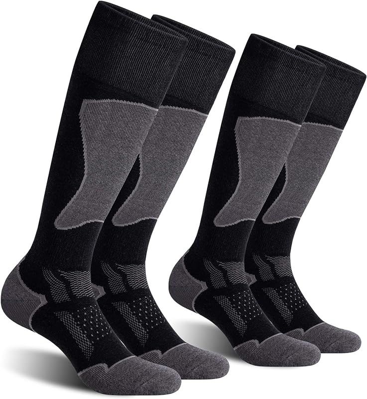 2/3 Pack Men's Ski Socks for Skiing, Snowboarding, Winter Performance Socks | Amazon (US)