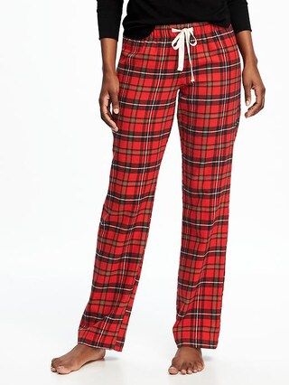 Old Navy Flannel Drawstring Sleep Pants For Women Size L - Red tartan | Old Navy US