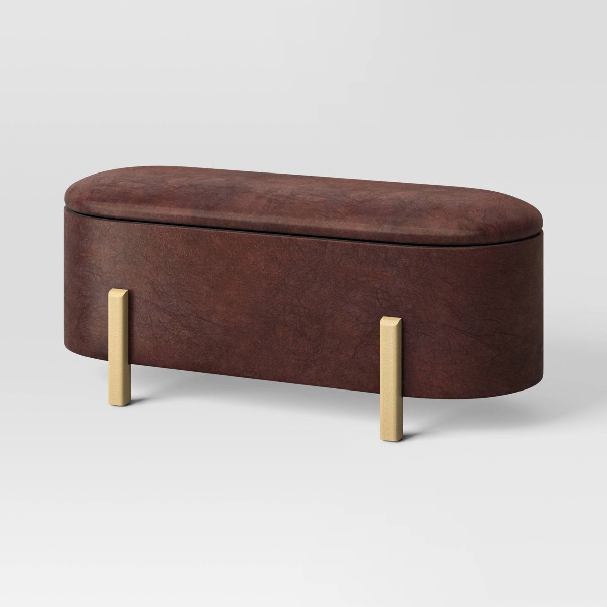 Storage Bench with Wooden Legs Dark Brown - Threshold™ | Target