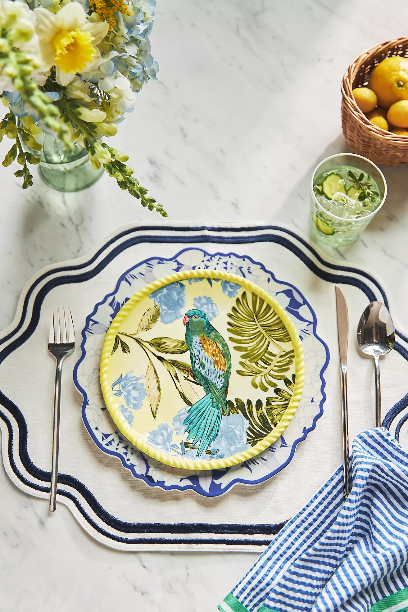 Madeline Embroidered Cotton Placemat | Anthropologie (US)