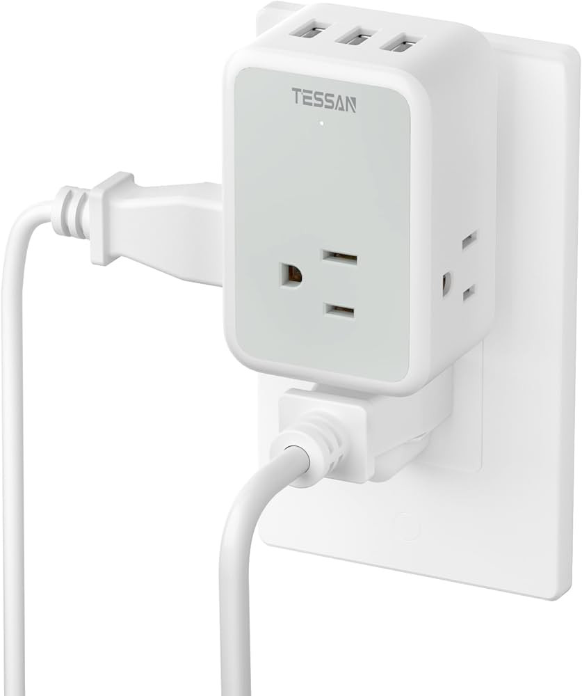 Outlet Splitter with USB, TESSAN Multi Plug Outlet Extender with 3 USB Charging Ports, Electrical Wa | Amazon (US)