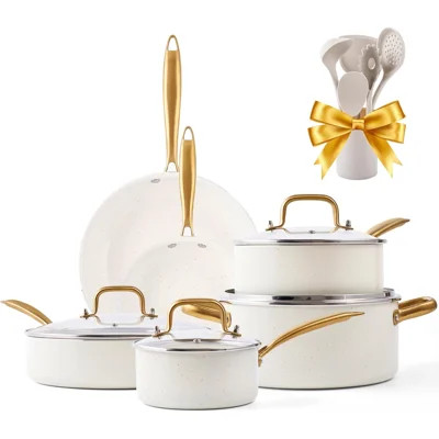 16 - Piece Non-Stick Ceramic Cookware Set | Wayfair North America