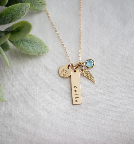 Infant Loss Necklace with Name | Miscarriage Necklace | Miscarriage Gift | Angel Wing Necklace | ... | Etsy (US)