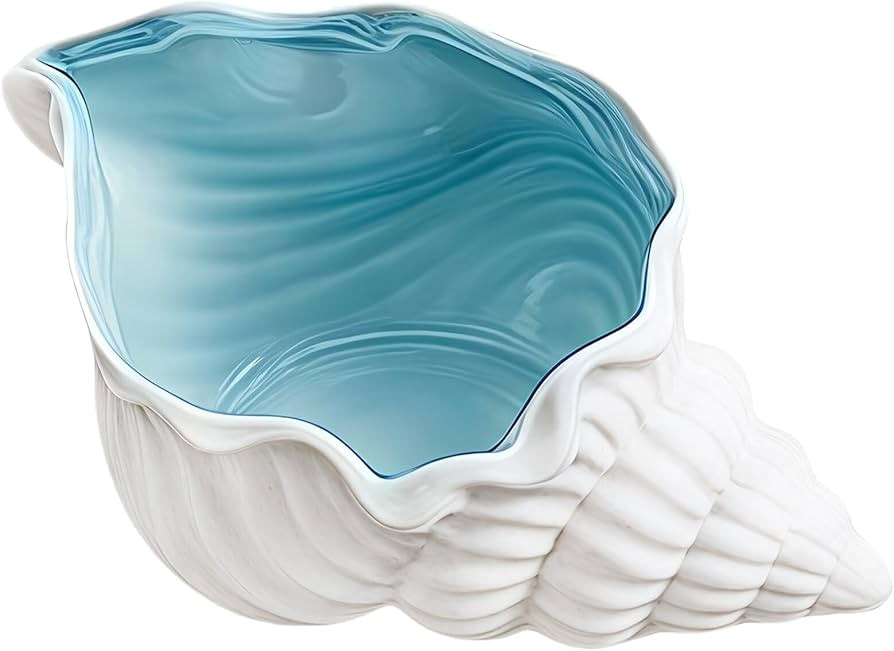 Conch Shape Jewelry Dish Ceramic Holder Ring Trinket Tray, Ocean-themed Decorative Trinket Dish, ... | Amazon (US)