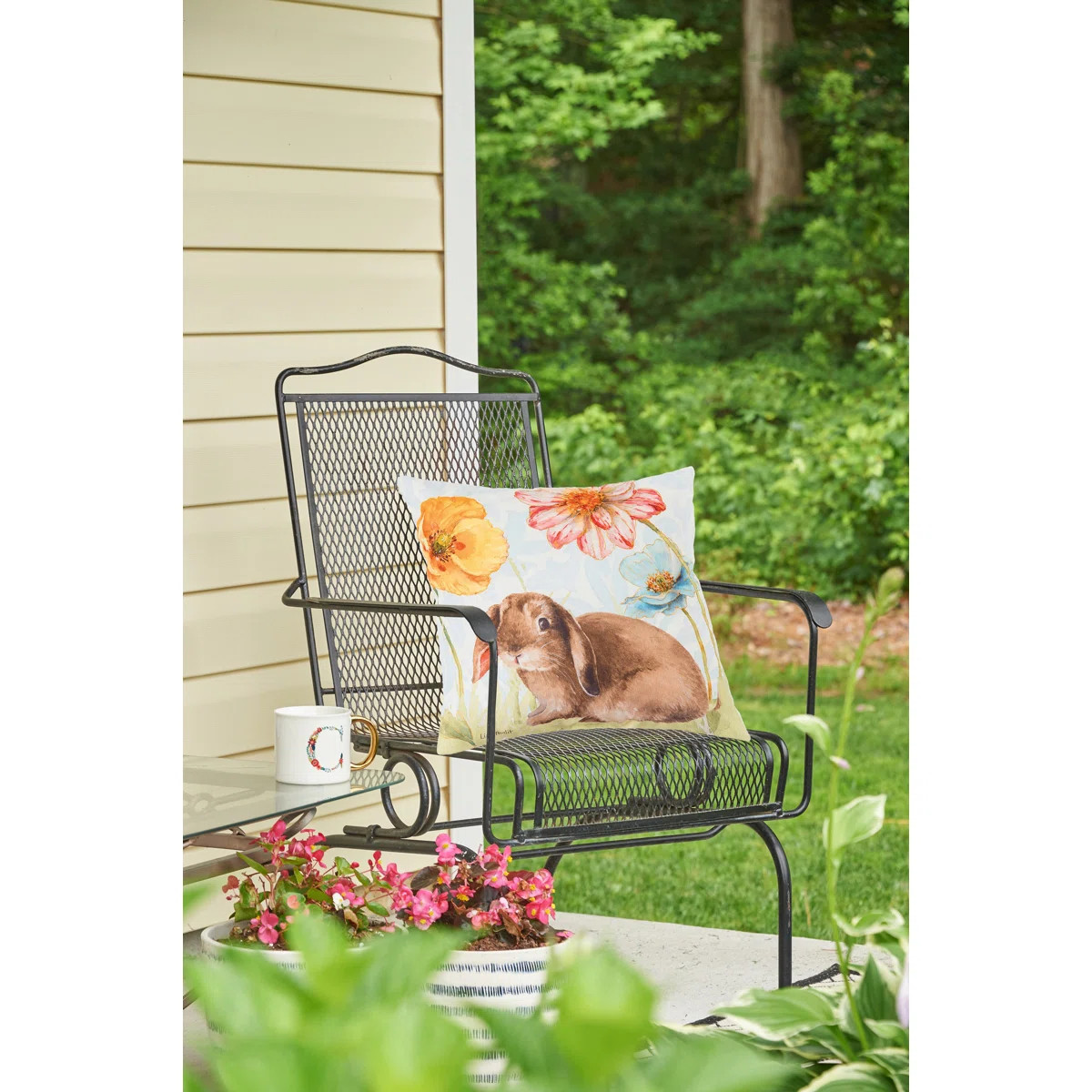 Floppy Ear Bunny Spring Easter Indoor/Outdoor Throw Pillow | Wayfair North America