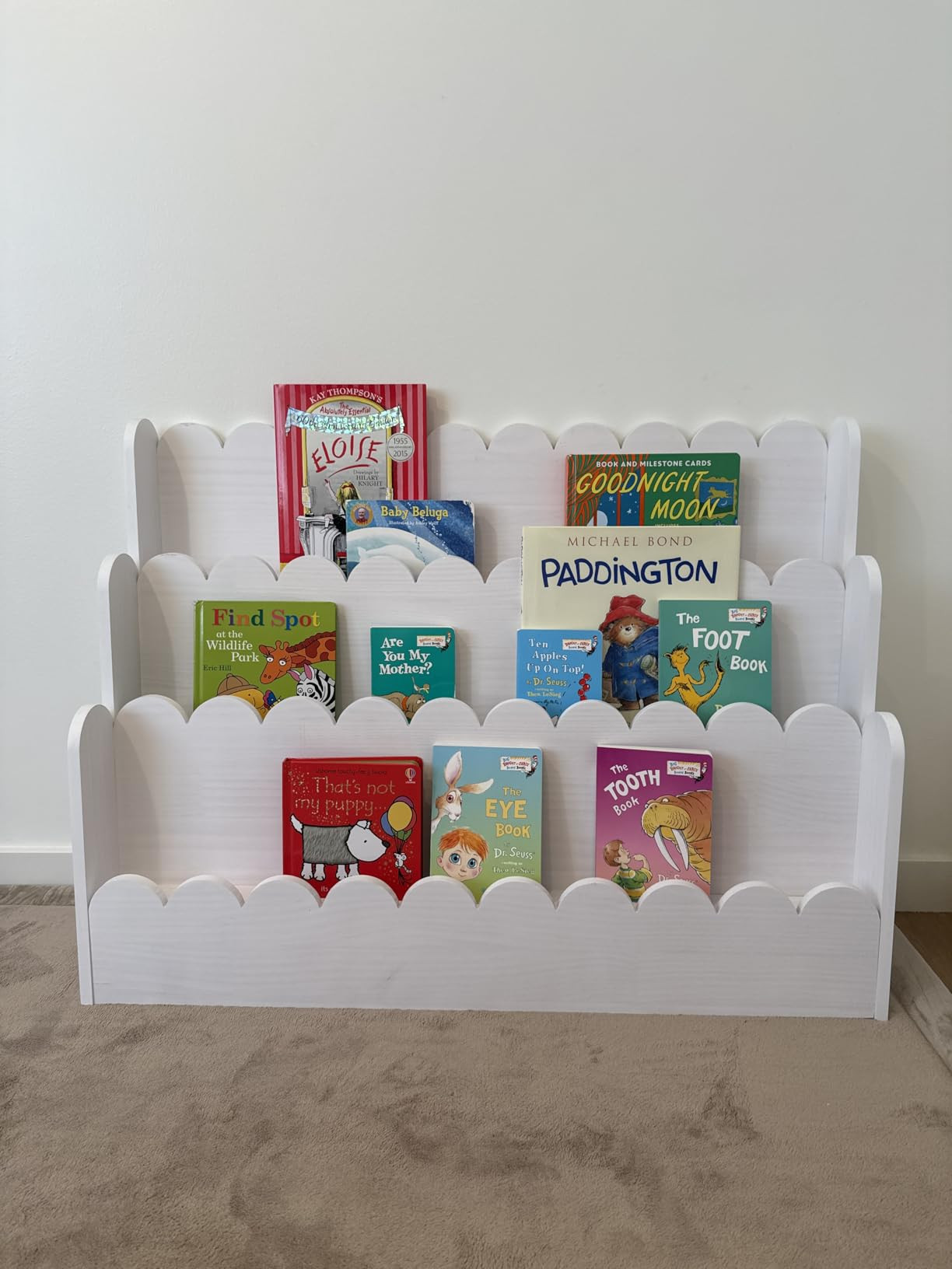 Amazon.com: SpaceAid 3-Tier Scalloped Bookshelf, Montessori Bookcase for Toddlers, Wooden Book Sh... | Amazon (US)