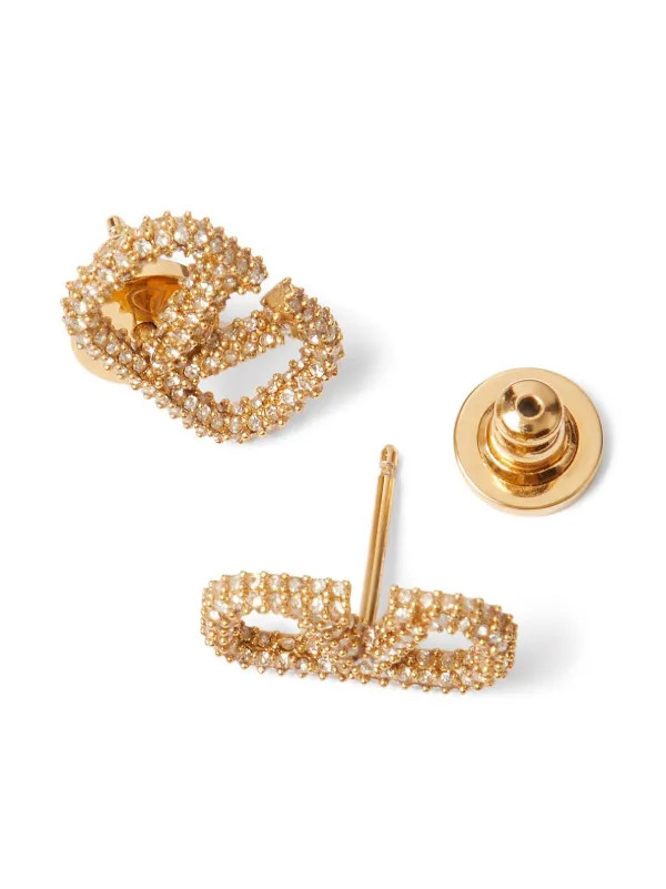 VLogo Signature crystal stud earrings | Farfetch Global