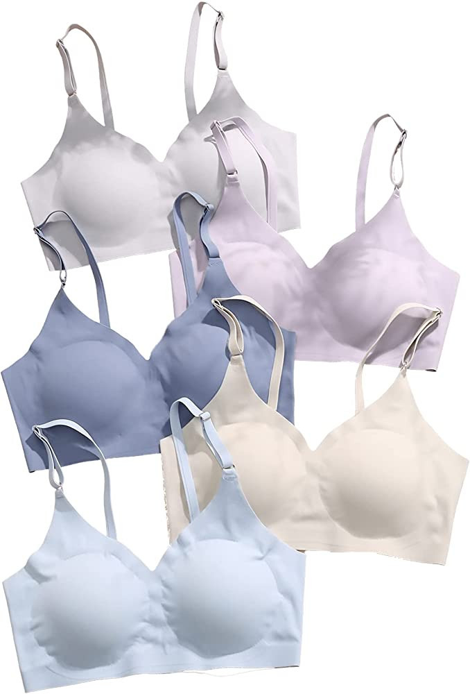 Verdusa Women's 5Pack Padded Seamless Bralettes Bra Camisole Top | Amazon (US)