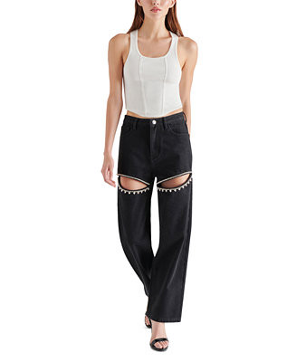 Steve Madden Women's Cotton Taylor Bedazzled Pants - Macy's | Macy's