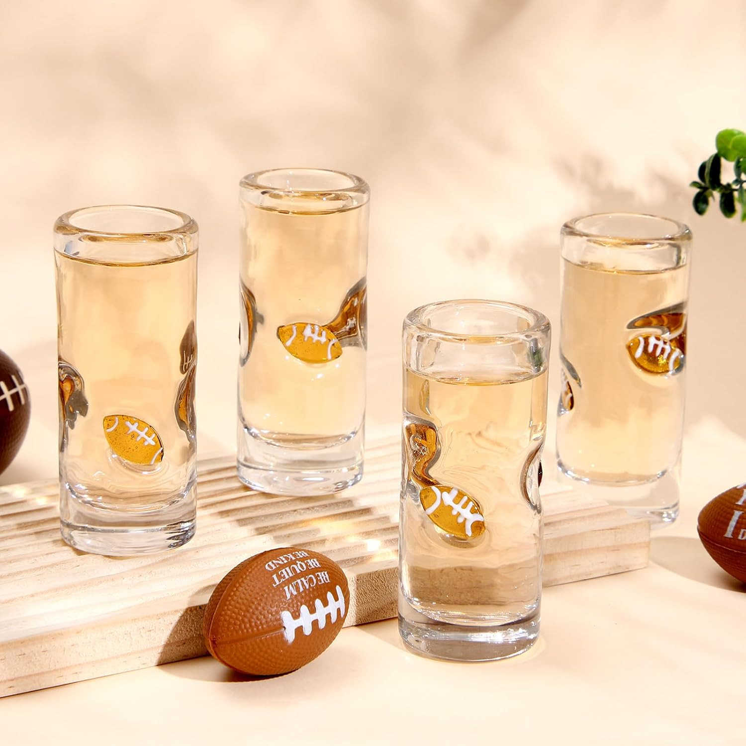 SiliFine 4 Pcs Football Icon Shot Glasses, Funny Shot Glass Cup | Amazon (US)