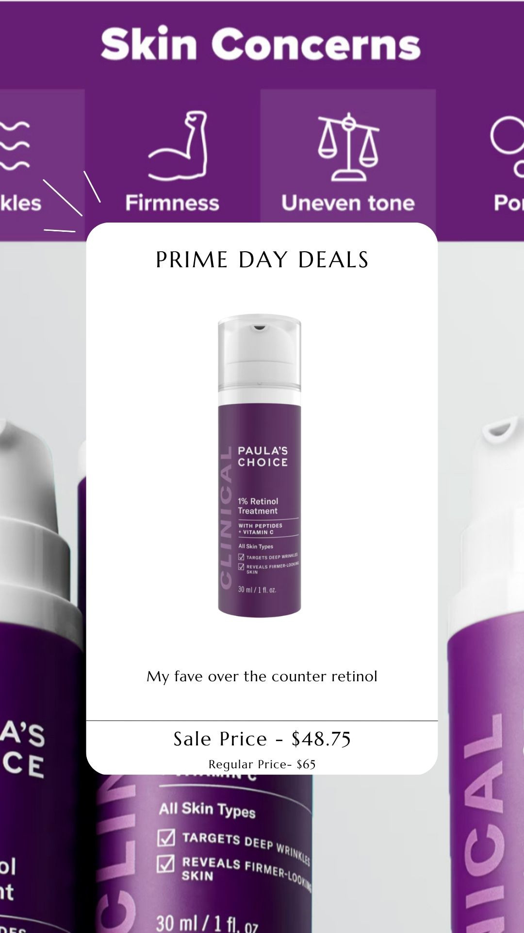 Paula's choice. retinol. Amazon Prime deal. Paula's choice beauty. Amazon Prime Beauty Deal. 

 

#LTKSaleAlert #LTKFindsUnder50 #LTKBeauty