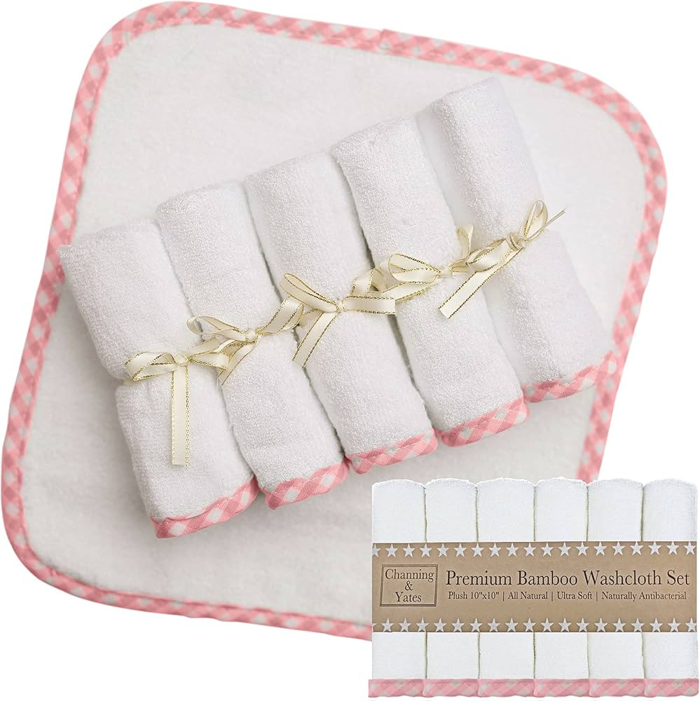 Channing & Yates - Premium Baby Washcloths - (6-Pack) Organic Bamboo Wash Cloths 2X Thicker & Sof... | Amazon (US)