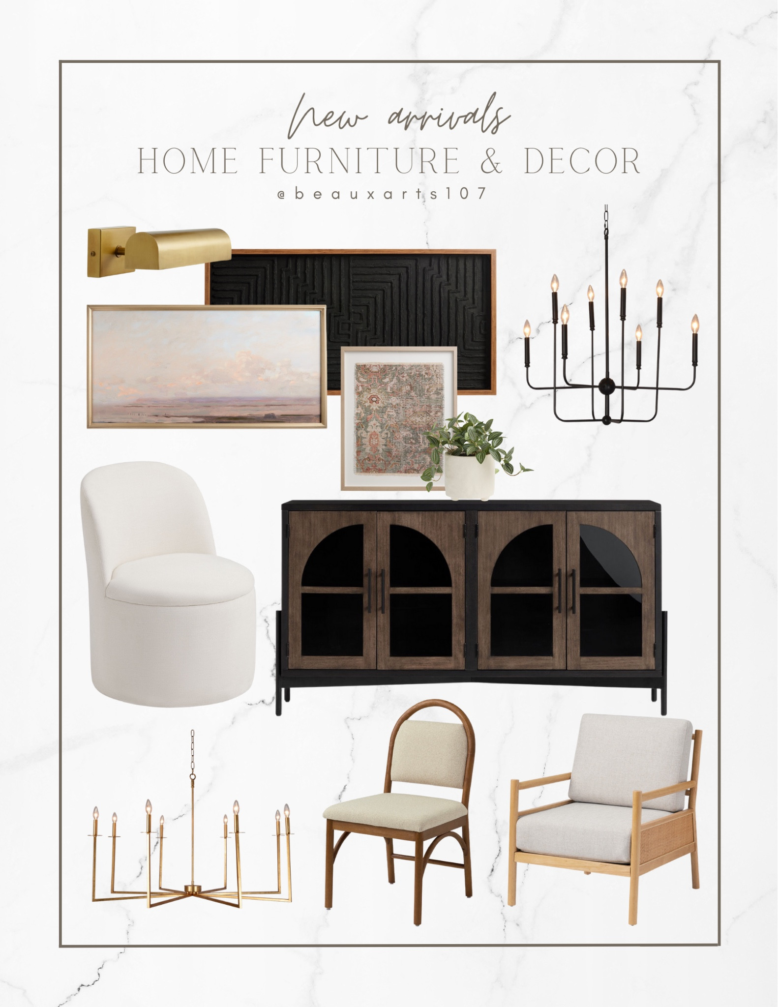 Shop these favorite furniture and decor new arrivals!

Wall art, chandelier, picture light, lighting, faux plant, dining chair, arm chair, and more 

#LTKhome #LTKstyletip #LTKFind