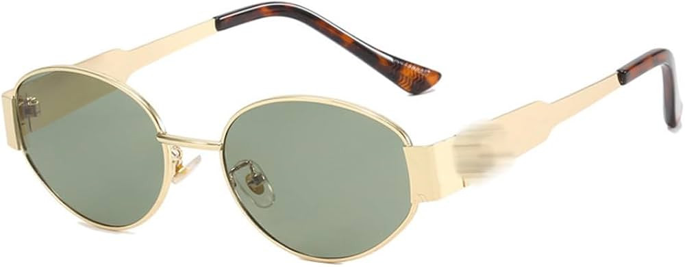 Retro Oval Sunglasses for Women Men Rectangle Metal Frame UV400 Protection Sun Glasses | Amazon (US)