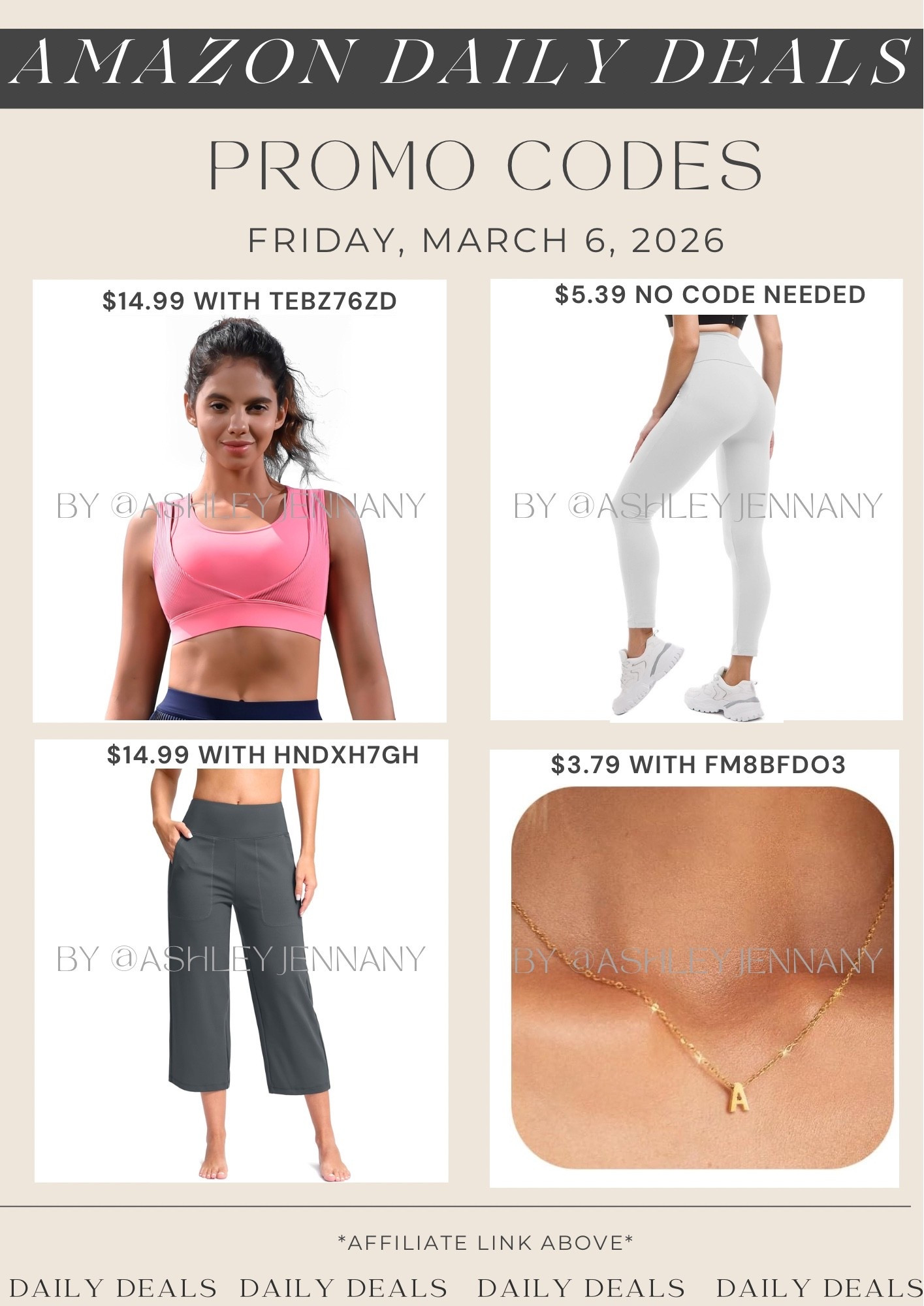 Amazon deals on sports bra, leggings, capris and initial necklace 

#LTKSaleAlert #LTKMidsize #LTKActive