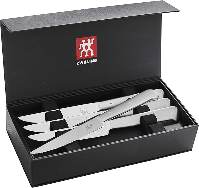 Amazon.com: ZWILLING Porterhouse Razor-Sharp Steak Knife Set of 8 with Black Presentation Case, G... | Amazon (US)