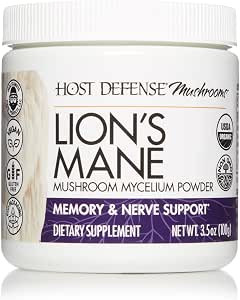 Host Defense, Lion's Mane Powder, Supports Mental Clarity, Focus and Memory, Mushroom Supplement,... | Amazon (US)