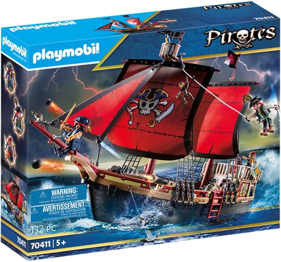 Playmobil 70411 Pirates Large Floating Pirate Ship with Cannon | Amazon (US)