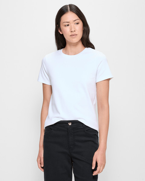 Australian Cotton Interlock Neat T-Shirt - White | Target AU