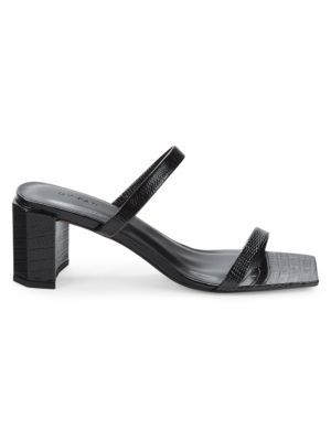 By Far Tayna Croc Embossed Leather Sandals on SALE | Saks OFF 5TH | Saks Fifth Avenue OFF 5TH