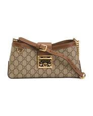 Made In Italy Supreme Canvas G G Monogram Padlock Chain Shoulder Bag | TJ Maxx