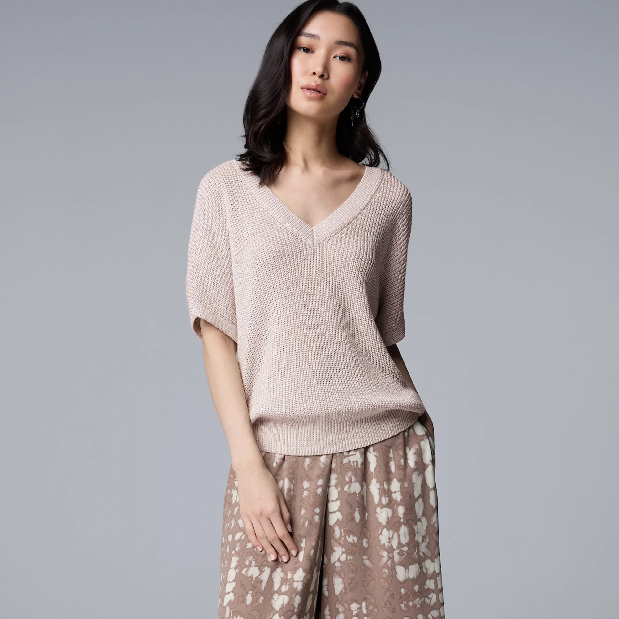 Women's Simply Vera Vera Wang V-Neck Sweater Tee | Kohl's