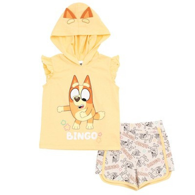 Bluey Bingo Toddler Girls Cosplay Tank Top and Dolphin Active French Terry Shorts Bingo (Bluey) 3T | Target